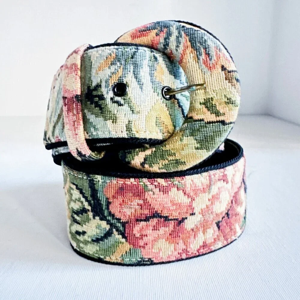 Vintage Tapestry Couch Print Grandma Style Belt